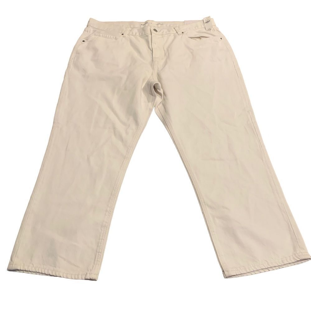 Old Navy High-Rise Slouchy Straight Crop White Jeans Plus Size 16 NEW